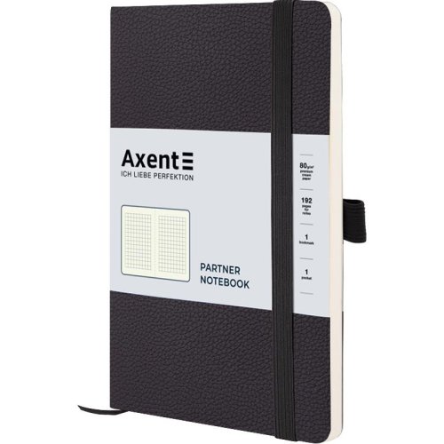 Блокнот Axent Partner Soft Skin 8616-01-A (А5-), 125х195 мм, 96 л., клітка, чорний
