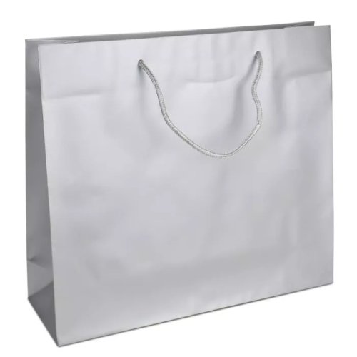 Паперовий пакет 32х10х27,5 серебро з ручками