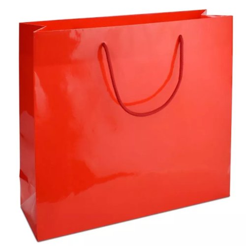Паперовий пакет 42х13х37 червоний з ручками