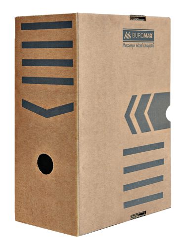 Бокс для архівації документів, 200мм, JOBMAX, крафт. Розмір: 340х300х200 мм (вміщує реєстратори) (Набір 5шт)