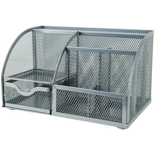 Подставка-органайзер, металлическая сеточка, 220х140х130мм, серебристый