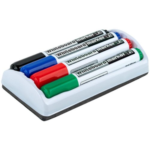 Набор маркеров Whiteboard, 4 маркера и магнитный держатель-губка, Axent Delta 