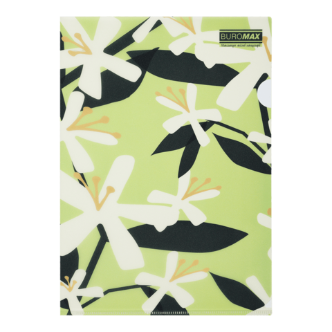 Папка-уголок А4, PLUMERIA ARABESKI, полупрозрачная, салатовая