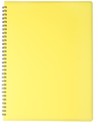 Тетрадь на пружине А4 "GLOSS", 80 л, клетка, пластиковая обложка, жёлтый