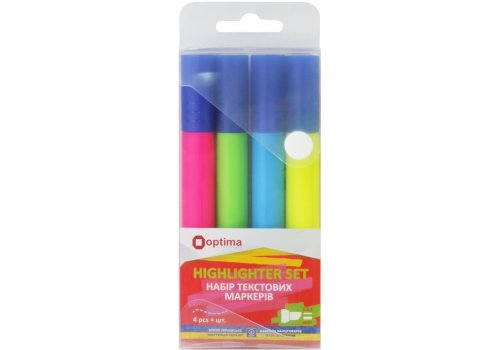 Набір текстових маркерів, Орtima, 4 шт 