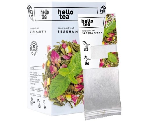 Чай травяной Hello Tea Зелёная мята, фильтр-пак 20 шт