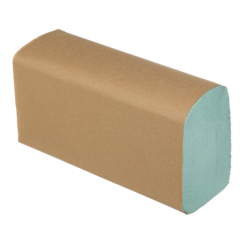 Рушник паперовий Z-складка 22х23см, BUROCLEAN, макулатур., зелені, 200шт/уп.