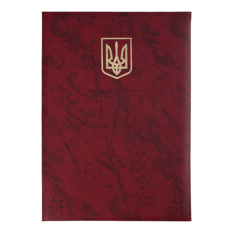 Папка "Герб", А4+, балакрон, бордо