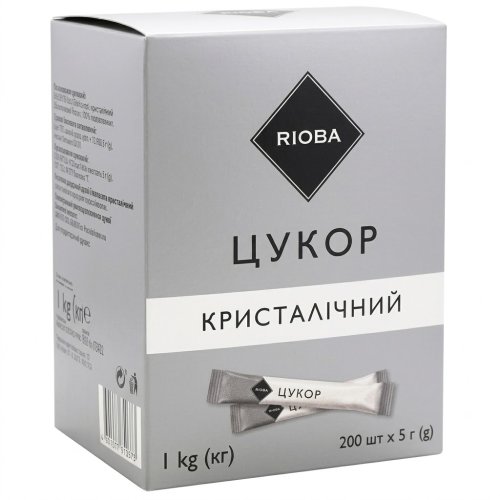 Цукор-пісок в стіках ( 5г х 200 шт,) 1 кг, Rioba
