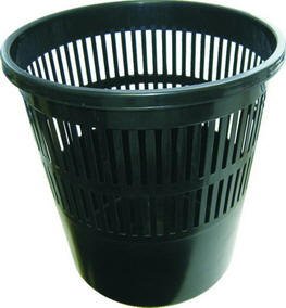 Корзина для бумаг с прорезями 8л, цвет чёрный