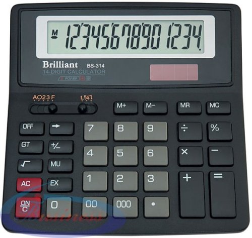 Калькулятор бухгалтерский BS-314 (14 разр.) 155 х 155 х 15(35) мм