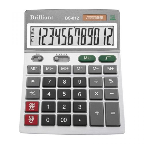 Калькулятор Brilliant BS-812В, 12 разрядов, размер 140х176х46мм 