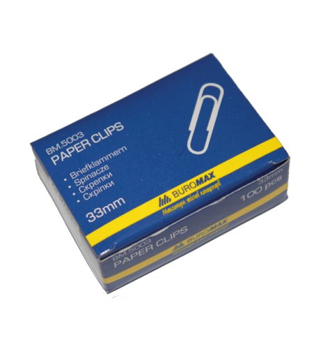 Скріпки нікельовані 33мм, 100шт., круглі