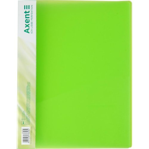 Папка-Швидкозшивач А4, AXENT, яскравий колір, прозоро-зелена