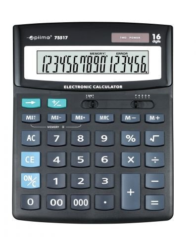 Калькулятор настільний бухгалтерський, 16 розрядний, 200х150х33мм.