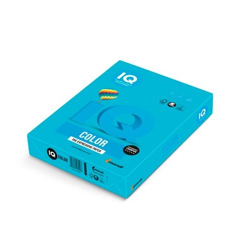 Бумага цветная IQ Int, А4, 160г/м2, 250л., Aqua Blue (светло-синий)