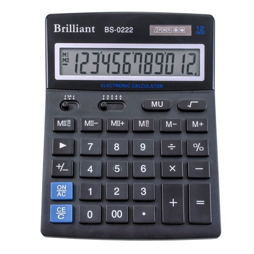 Калькулятор бухгалтерский BS-0222 (12 разр.) 176х140х45мм