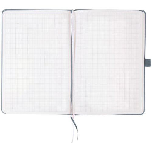 Блокнот Axent Partner Prime (А5), 145*210 мм, 96 л., клетка, на резинке, закладка, кармашек на форзаце, петля для ручки, цвет: серый