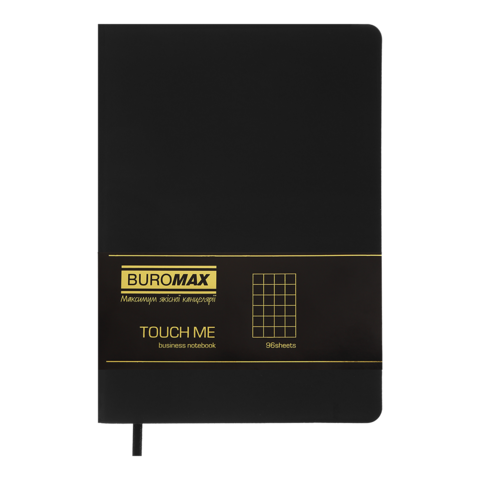 Блокнот деловой TOUCH ME, L2U, А5, 96л., клетка, обложка искусственная кожа, гибкая обложка, чёрный