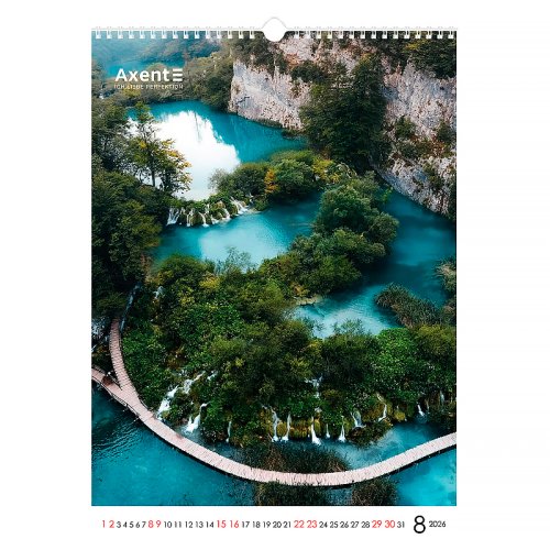 Календар настінний А3 2026 р., Waterfalls