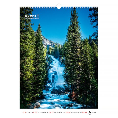 Календар настінний А3 2026 р., Waterfalls