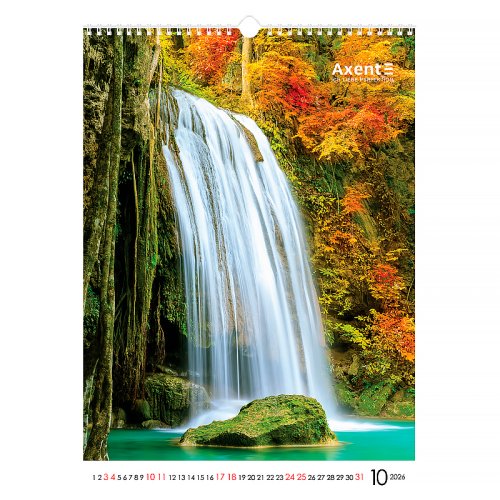 Календар настінний А3 2026 р., Waterfalls