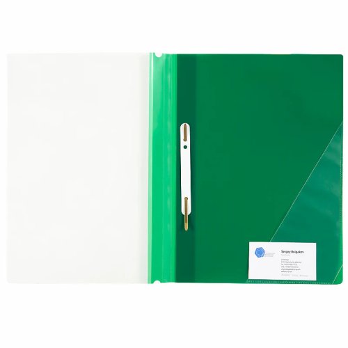  Скоросшиватель с угловым карманом Axent 1306-25-A, А4, зелёный