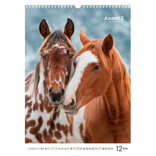Календар настінний А3 2026 р., Horses