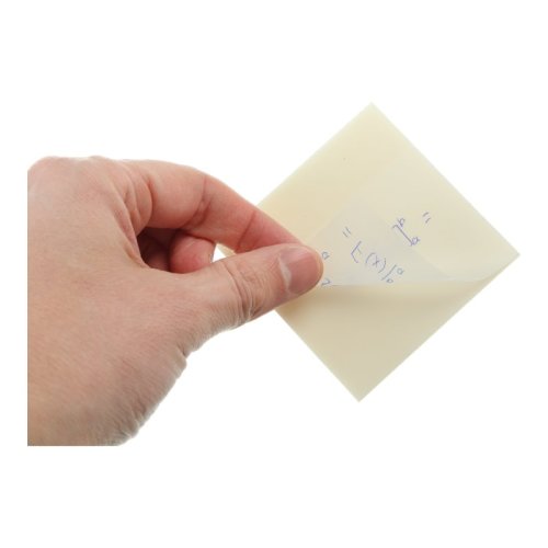 Блок - стікер ПЛАСТИКОВИЙ для нотаток з клейким шаром, 75x75мм, 50арк., прозоро-рожевий