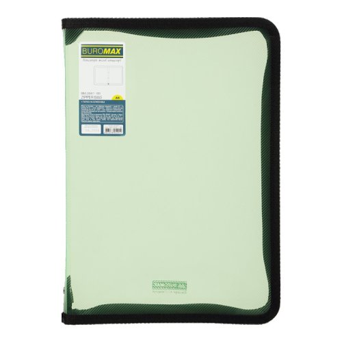 Папка-конверт А4 об'ємна на блискавці, матовий напівпрозорий пластик, кольорова, асорті