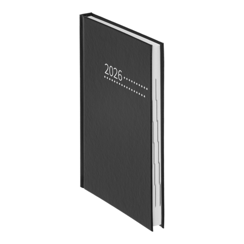 Щоденник датов. 2026 ZEST, A5, чорний , бумвініл
