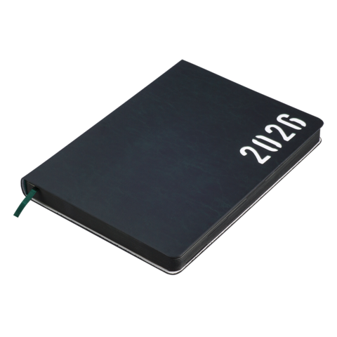 Щоденник датов. 2026 MIND, A5, зелений, штуч.шкіра