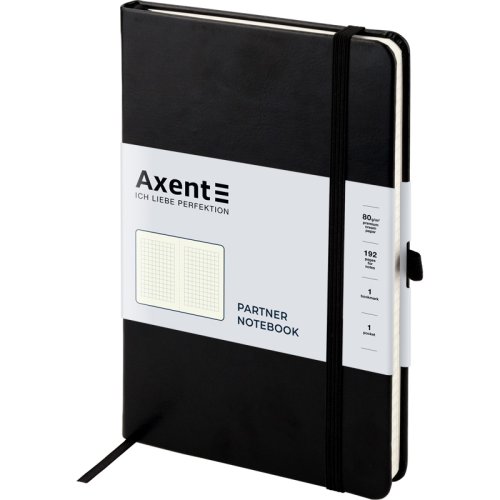 Блокнот Axent Partner Lux 8202-01-A (А5-), 125х195 мм, 96 л., клітка, чорний