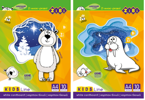 Набір білого картону А4, 10 аркушів, односторонній