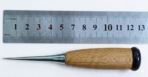 Шило для прошивки, усиленное, ударное, деревянная ручка, 12см (ФОП без НДС)
