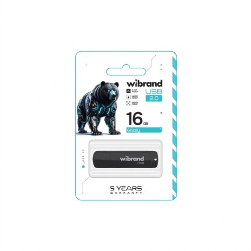 USB Flash 16GB Wibrand 16GB Grizzly Black USB 2.0 (WI2.0/GR16P3B)