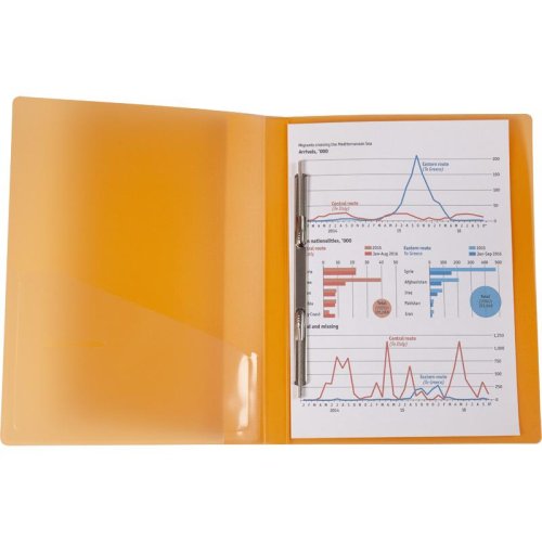 Папка-скоросшиватель А4, AXENT, яркий цвет, прозрачно-оранжевая