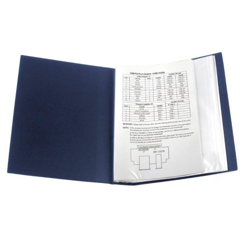 Папка А4 з 80 файлами в пластиковому боксі, колір синій