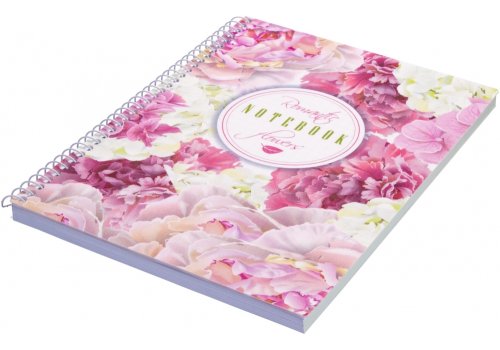 Тетрадь "Spring Mood: Pink Flowers" А5, пластиковая обл., спираль, 80 л., клетка
