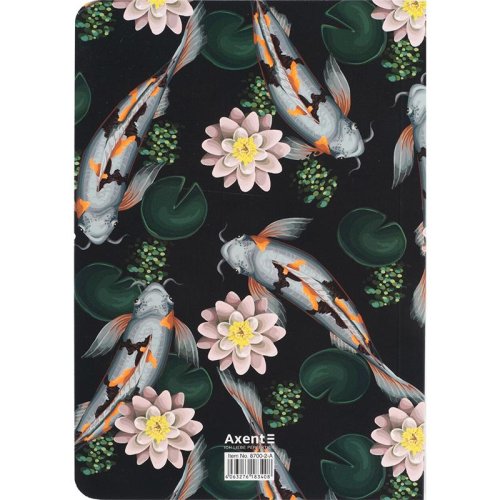 Книга записная Fish A5, 80 л. кл., зелено-белая