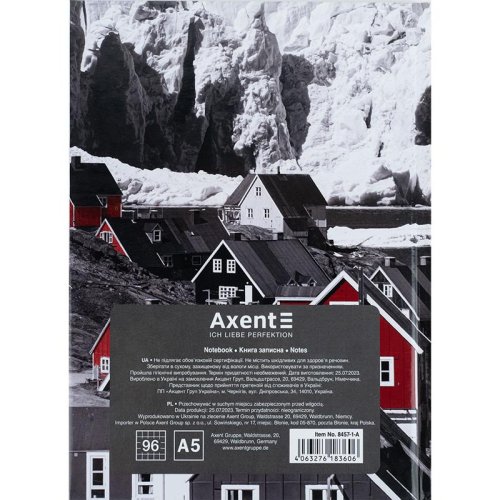 Книга записна тверда обкл. А5, 96 арк., кліт., Red&Black Houses