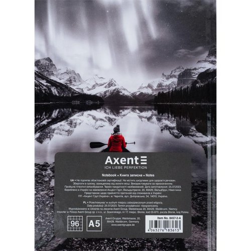 Книга записна тверда обкл. А5, 96 арк., кліт., Red&Black Lady