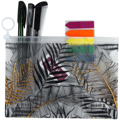 Папка на блискавці zip-lock B6, Soft Touch, Jungle Axent. Розмір 14х19,5см