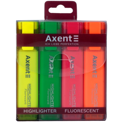 Набор текстовых маркеров неоновых AXENT, 4 шт.